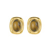 Wholesale Female Retro Style Oval Tiger Eye Stone Stainless Steel 18K Electroplated Earrings