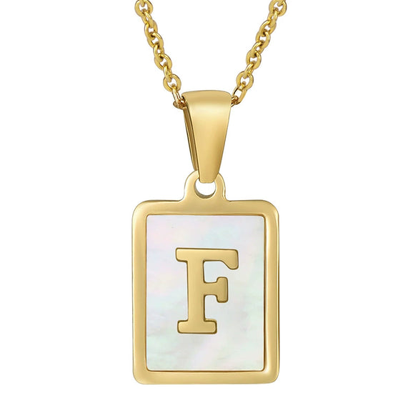 Wholesale Female 316L Stainless Steel And 316L Stainless Steel Letter Pendant Necklace With Cross Chain And Electroplating Treatment