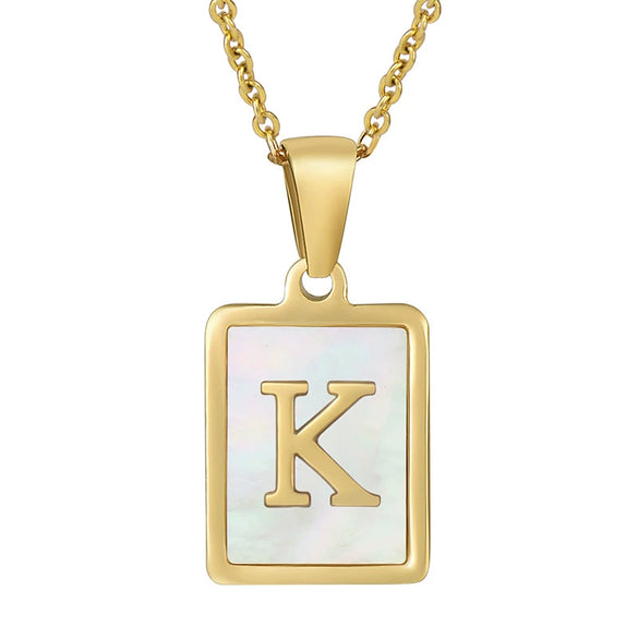 Wholesale Female 316L Stainless Steel And 316L Stainless Steel Letter Pendant Necklace With Cross Chain And Electroplating Treatment