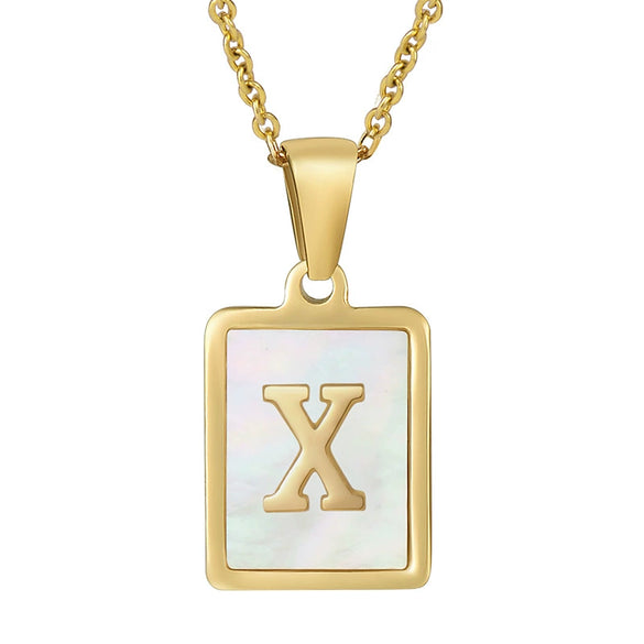 Wholesale Female 316L Stainless Steel And 316L Stainless Steel Letter Pendant Necklace With Cross Chain And Electroplating Treatment