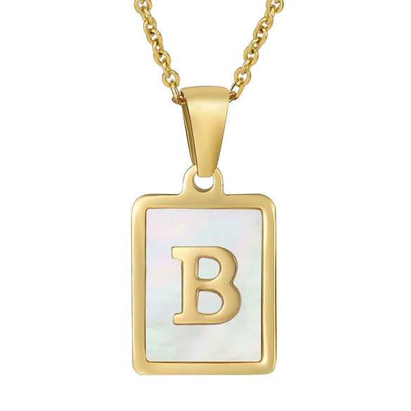Wholesale Female 316L Stainless Steel And 316L Stainless Steel Letter Pendant Necklace With Cross Chain And Electroplating Treatment