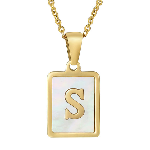 Wholesale Female 316L Stainless Steel And 316L Stainless Steel Letter Pendant Necklace With Cross Chain And Electroplating Treatment