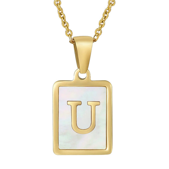 Wholesale Female 316L Stainless Steel And 316L Stainless Steel Letter Pendant Necklace With Cross Chain And Electroplating Treatment