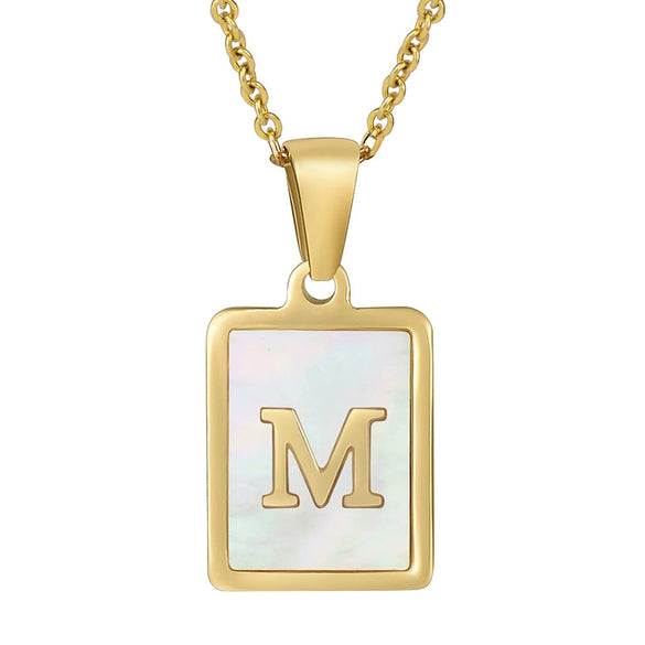 Wholesale Female 316L Stainless Steel And 316L Stainless Steel Letter Pendant Necklace With Cross Chain And Electroplating Treatment