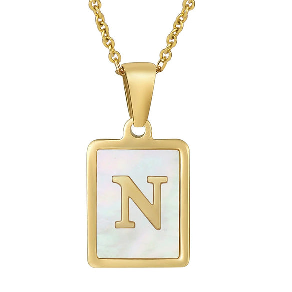Wholesale Female 316L Stainless Steel And 316L Stainless Steel Letter Pendant Necklace With Cross Chain And Electroplating Treatment