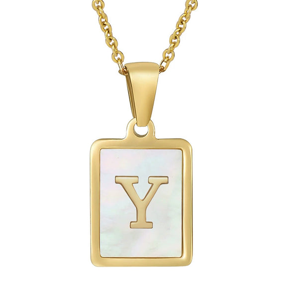 Wholesale Female 316L Stainless Steel And 316L Stainless Steel Letter Pendant Necklace With Cross Chain And Electroplating Treatment