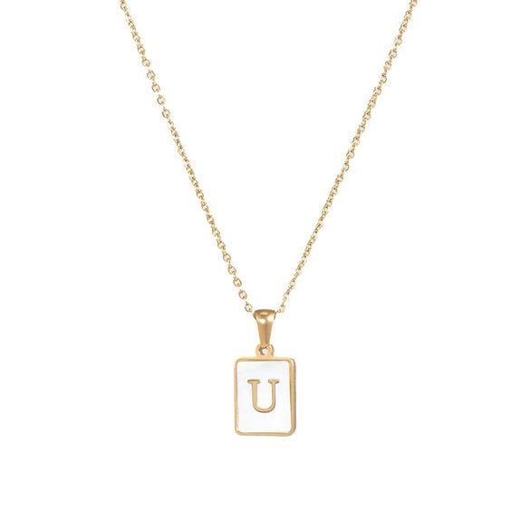 Wholesale Female 316L Stainless Steel And 316L Stainless Steel Letter Pendant Necklace With Cross Chain And Electroplating Treatment