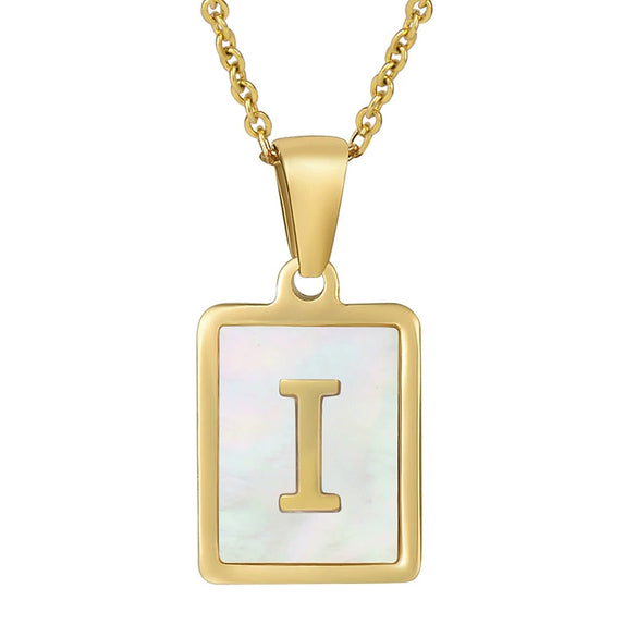 Wholesale Female 316L Stainless Steel And 316L Stainless Steel Letter Pendant Necklace With Cross Chain And Electroplating Treatment