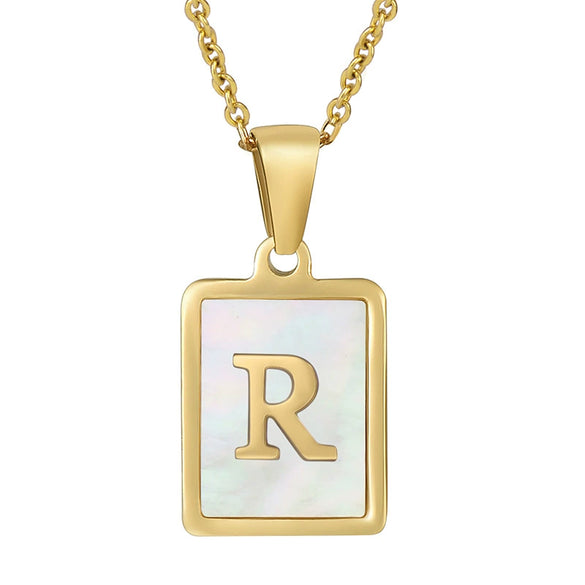 Wholesale Female 316L Stainless Steel And 316L Stainless Steel Letter Pendant Necklace With Cross Chain And Electroplating Treatment