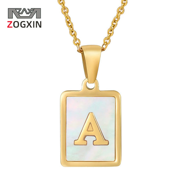 Wholesale Female 316L Stainless Steel And 316L Stainless Steel Letter Pendant Necklace With Cross Chain And Electroplating Treatment