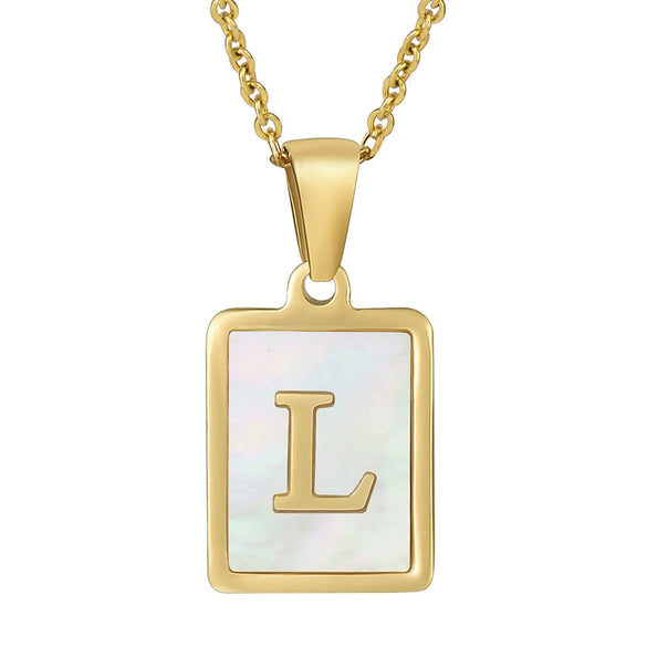 Wholesale Female 316L Stainless Steel And 316L Stainless Steel Letter Pendant Necklace With Cross Chain And Electroplating Treatment
