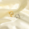 Wholesale Female Stainless Steel Ring With Geometric Pattern 18K Gold Non Fading Electroplated Niche And Personalized