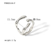 Wholesale Female Stainless Steel Ring With Geometric Pattern 18K Gold Non Fading Electroplated Niche And Personalized