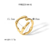 Wholesale Female Stainless Steel Ring With Geometric Pattern 18K Gold Non Fading Electroplated Niche And Personalized