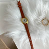 Wholesale Female Student Mini Round Quartz Watch With Metal Case Stainless Steel Buckle And Pu Strap Vintage Artistic Medieval Style