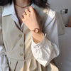 Wholesale Female Student Small Fresh Bracelet Watch Alloy Material Round Dial Printed Logo Literary Retro Style