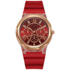 Wholesale Female Students' Fashion Silicone Watch With Rhinestones Round Dial And Sapphire Crystal Glass Mirror Luxury Leisure Style