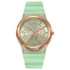 Wholesale Female Students' Fashion Silicone Watch With Rhinestones Round Dial And Sapphire Crystal Glass Mirror Luxury Leisure Style
