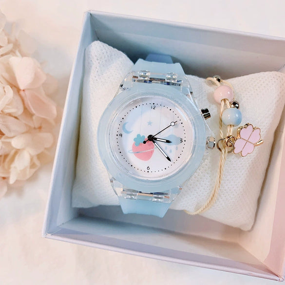 Wholesale Female Students Jelly Quartz Silicone Plastic Watch With Luminous Feature And Round Dial