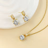 Wholesale Female Sweet Geometric Copper And Titanium Steel Necklace With Real Gold Plating And Enhanced Color Retention