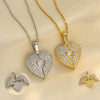 Wholesale Female Titanium Steel Heart Shaped Opening And Closing Necklace With Heart Shaped Pendant And Typing Diamond Treated Clavicle O Chain Jewelry
