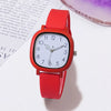 Wholesale Female Watch Alloy Case Silicone Strap Square Dial Retro Preppy Style Casual