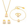 Wholesale Ferris Wheel Cartoon Girl Princess Design Stainless Steel And Titanium Steel Electroplated Jewelry Set For Children And Unisex