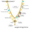 Wholesale Ferris Wheel Devil's Eye Multiaccessory Necklace And Bracelet Set For Women Fashion Stainless Steel And Titanium Steel Electroplated Jewelry