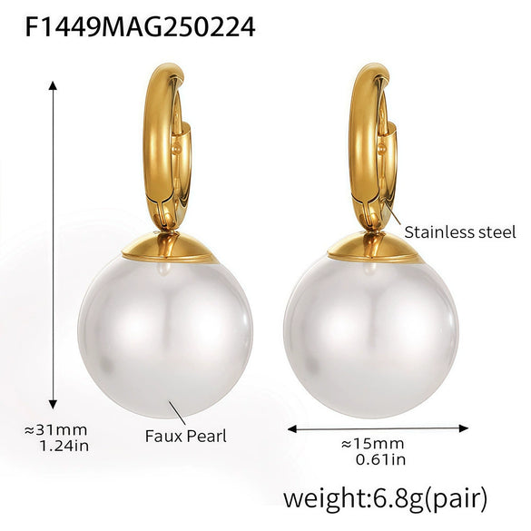 Wholesale Ferris Wheel Double Shell Bead Stainless Steel Electroplated Jewelry Set For Women Necklace Earrings Ring