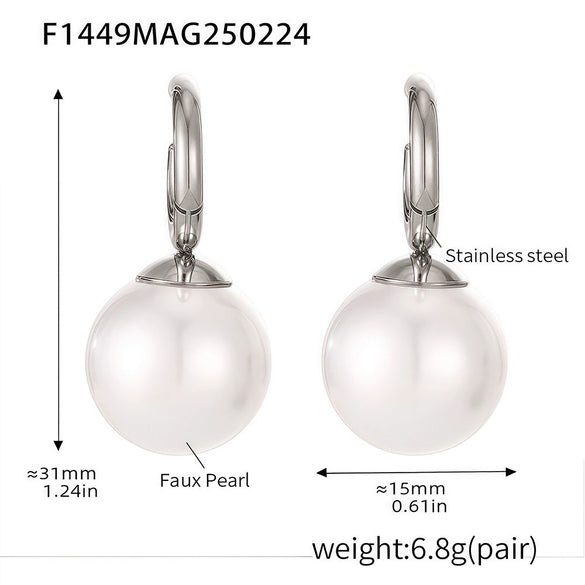 Wholesale Ferris Wheel Double Shell Bead Stainless Steel Electroplated Jewelry Set For Women Necklace Earrings Ring