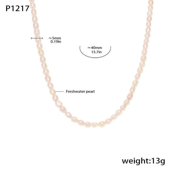 Wholesale Ferris Wheel Elegant Freshwater Pearl And Stainless Steel Electroplated Necklace Bracelet Earrings Set For Women