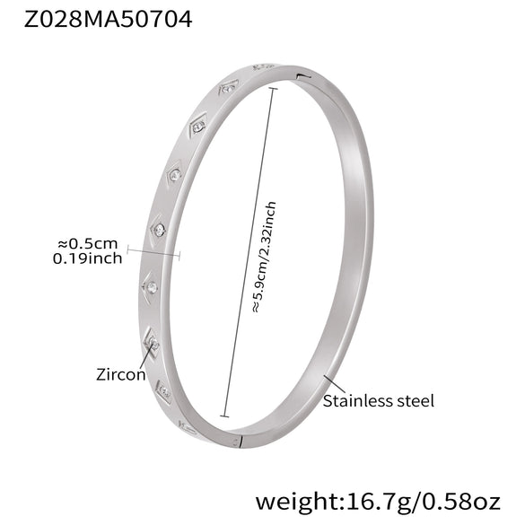 Wholesale Ferris Wheel Geometric Diamond Pattern Stainless Steel Zircon Electroplated Bracelet