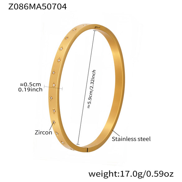 Wholesale Ferris Wheel Geometric Diamond Pattern Stainless Steel Zircon Electroplated Bracelet