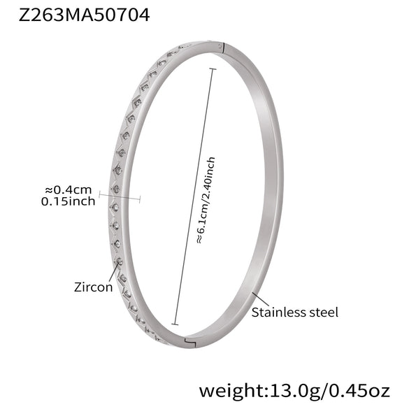 Wholesale Ferris Wheel Geometric Diamond Pattern Stainless Steel Zircon Electroplated Bracelet