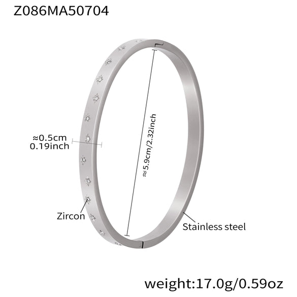 Wholesale Ferris Wheel Geometric Diamond Pattern Stainless Steel Zircon Electroplated Bracelet