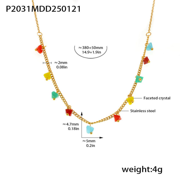 Wholesale Ferris Wheel Geometric Minimalist Electroplated Titanium Steel Necklace Unisex