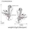 Wholesale Ferris Wheel Geometric Stainless Steel Electroplated Sunflower Petals And Shell Beads Exaggerated Earrings For Women