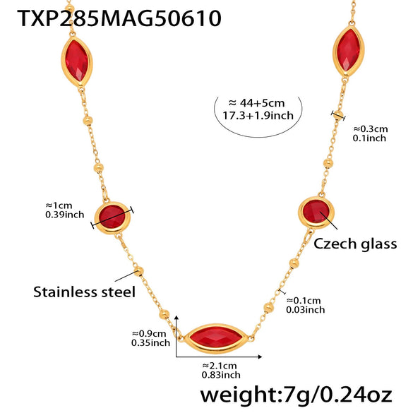 Wholesale Ferris Wheel Geometric Zircon Stainless Steel And Titanium Steel Electroplated Necklace For Ladies