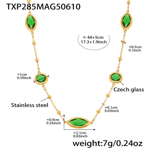 Wholesale Ferris Wheel Geometric Zircon Stainless Steel And Titanium Steel Electroplated Necklace For Ladies