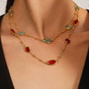 Wholesale Ferris Wheel Geometric Zircon Stainless Steel And Titanium Steel Electroplated Necklace For Ladies