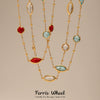 Wholesale Ferris Wheel Geometric Zircon Stainless Steel And Titanium Steel Electroplated Necklace For Ladies
