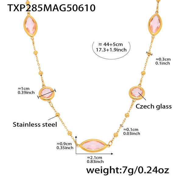 Wholesale Ferris Wheel Geometric Zircon Stainless Steel And Titanium Steel Electroplated Necklace For Ladies