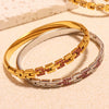 Wholesale Ferris Wheel Great Wall Grain Diamondencrusted Flash Buckle Bracelet Stainless Steel Zircon 18K Gold Plated Fashion Geometric Jewelry
