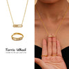 Wholesale Ferris Wheel Jewelry Set For Women And Men Stainless Steel And Titanium Steel Cnc Inlaid Zircon Three Diamond Necklace And Ring Electroplated