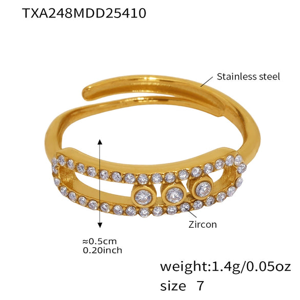 Wholesale Ferris Wheel Jewelry Set For Women And Men Stainless Steel And Titanium Steel Cnc Inlaid Zircon Three Diamond Necklace And Ring Electroplated