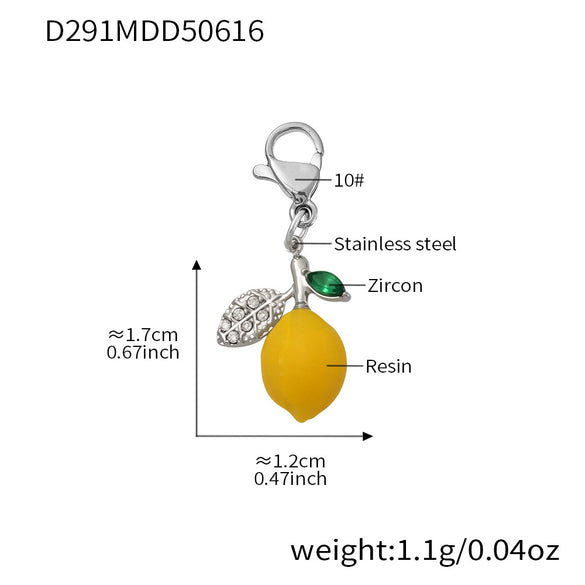 Wholesale Ferris Wheel Lemon Geometric Pendant Stainless Steel And Titanium Steel Electroplated Necklace And Jewelry Set For Women