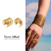 Wholesale Ferris Wheel Multilayer Open Bracelet Stainless Steel Goldplated Geometric Fashion Arm Ring Jewelry
