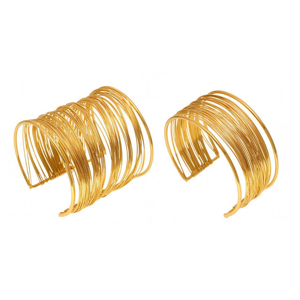 Wholesale Ferris Wheel Multilayer Open Bracelet Stainless Steel Goldplated Geometric Fashion Arm Ring Jewelry