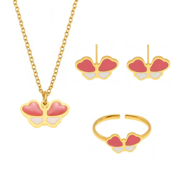 Wholesale Ferris Wheel Pattern Electroplated Stainless Steel And Enamel Glaze Jewelry Set For Children And Women