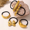 Wholesale Ferris Wheel Titanium Steel Electroplated 18K Real Gold High Elasticity Fashion Hair Rope Hair Accessories